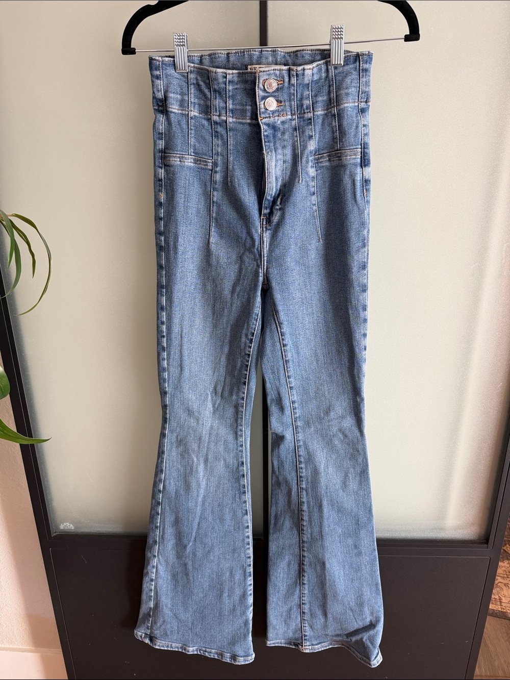 Free People Light Blue High-Rise Flare Jeans